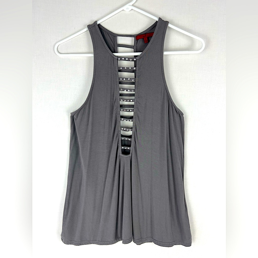 Red by Bke Rhinestone Ladder Tank Top Dark Gray Women’s Size Small
